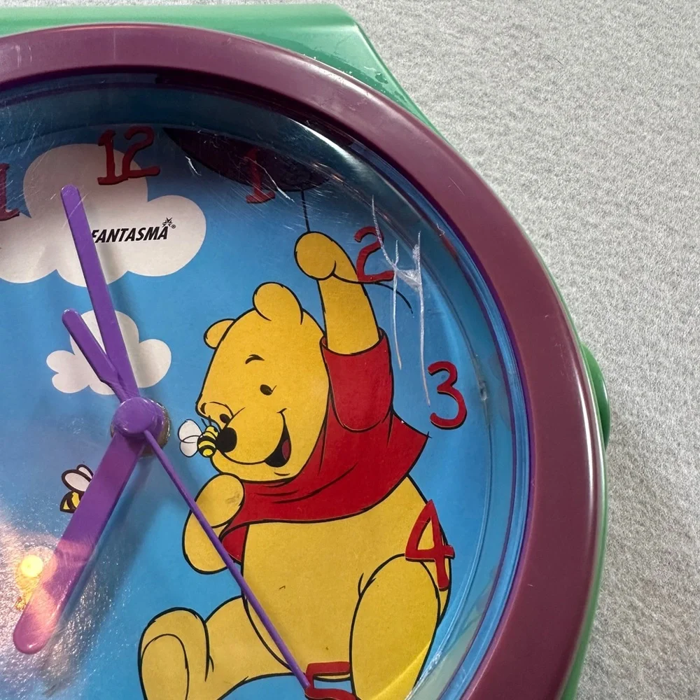 Disney Fantasma Winnie the Pooh‎ Watch Wall Clock Vintage 90s Battery